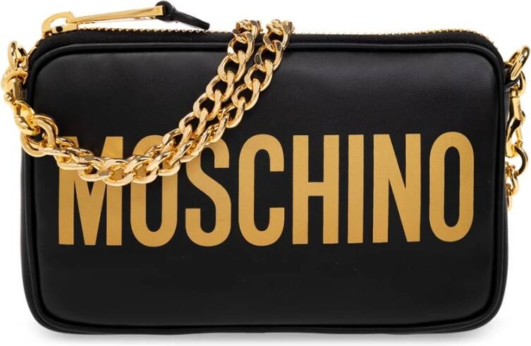 Moschino Schoudertas met logo Zwart Dames