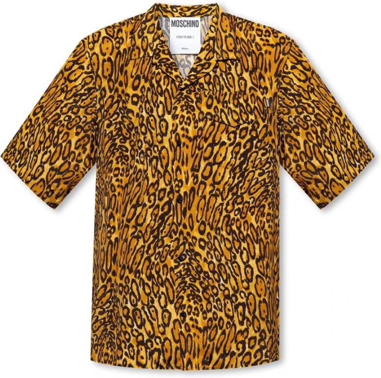 Moschino Shirt met dierenprint Beige Heren