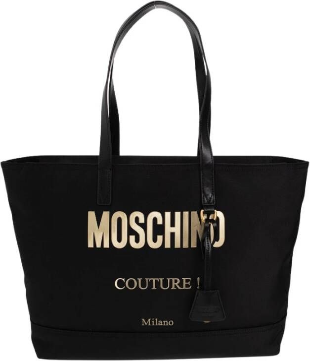 Moschino Shopper bag with logo Zwart Dames