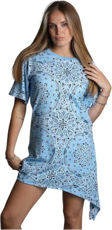 Moschino Stijlvolle Bandana Print Jurk Blue Dames