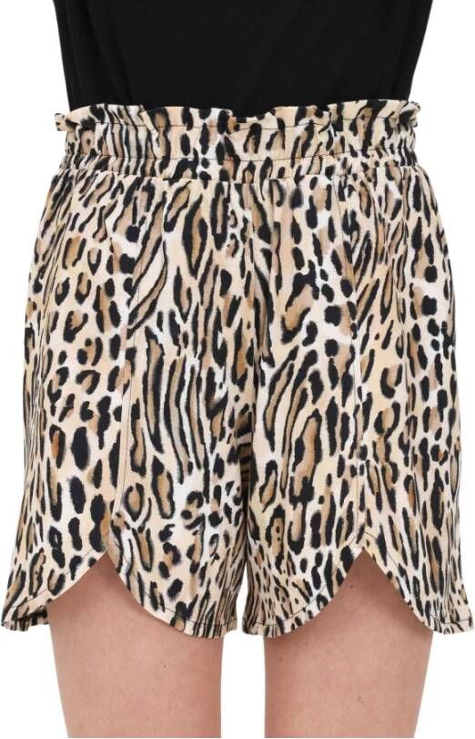 Love Moschino Shorts met dierenprint en elastische taille Multicolor Dames