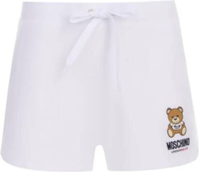 Moschino Logo Teddy Shorts White Dames