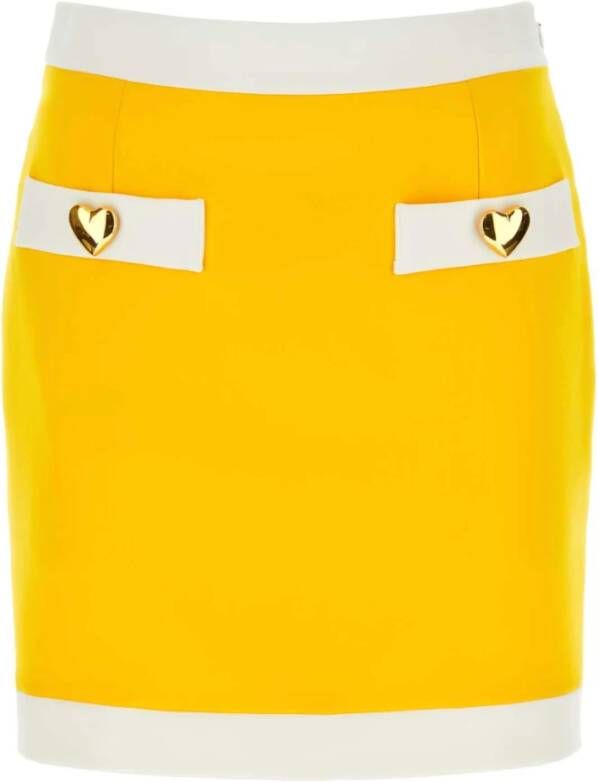Moschino Gele stretch jersey minirok Yellow Dames