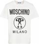 Moschino Double Question Mark Logo T-shirt White Heren - Thumbnail 1