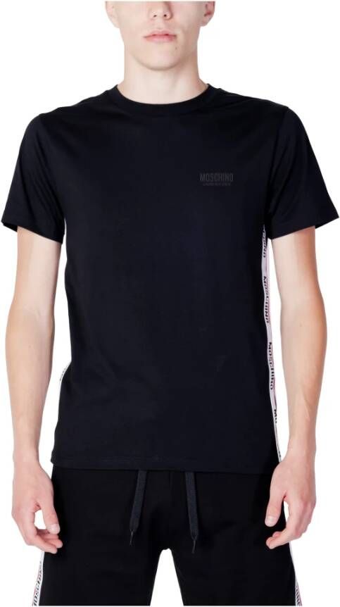 Moschino Zwart Bedrukt Kortemouwen T-shirt Black Heren