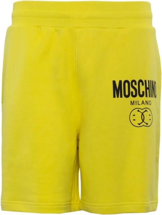Moschino Logo-print shorts van biologisch katoen Yellow Heren