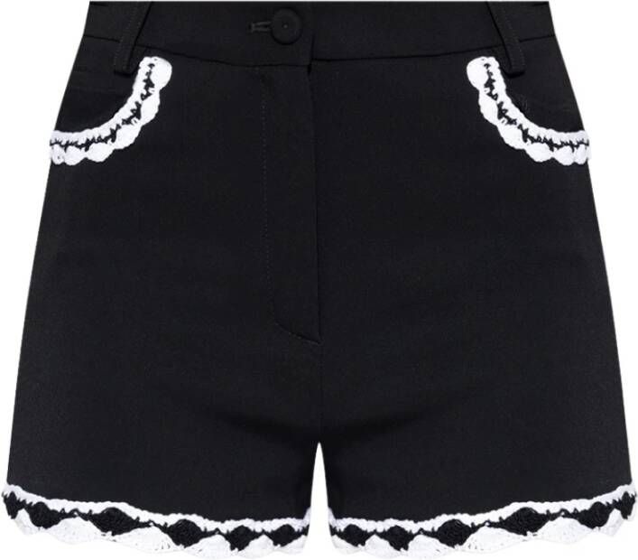 Moschino Zwarte stretch crepe shorts Stijlvolle upgrade voor vrouwen Black Dames
