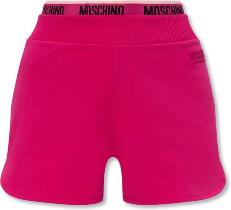 Moschino Shorts met logo Roze Dames