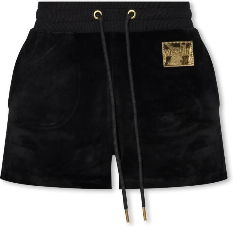 Moschino Shorts met logo Zwart Dames