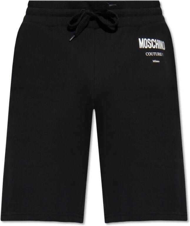 Moschino Shorts met logo Zwart Heren
