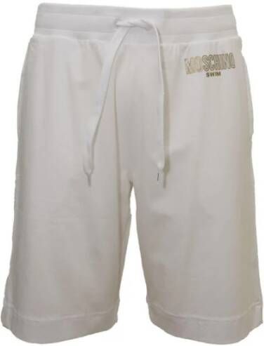 Moschino Witte herenshorts met elastische tailleband White Heren