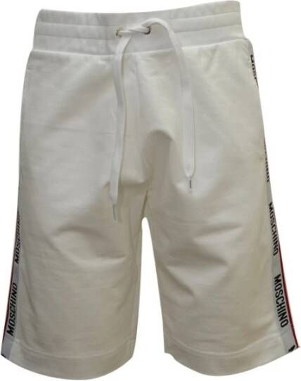 Moschino Witte Shorts met Vetersluiting en Zakken White Heren