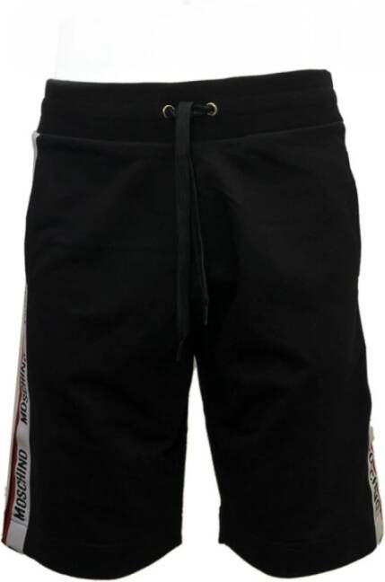 Moschino Shorts met effen zijstreep V1A6885 4409 Black Heren