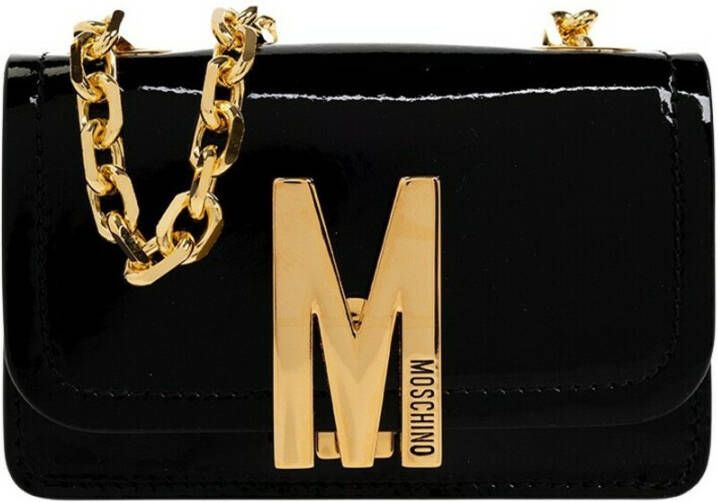 Moschino Crossbodytas met logoplakkaat Zwart
