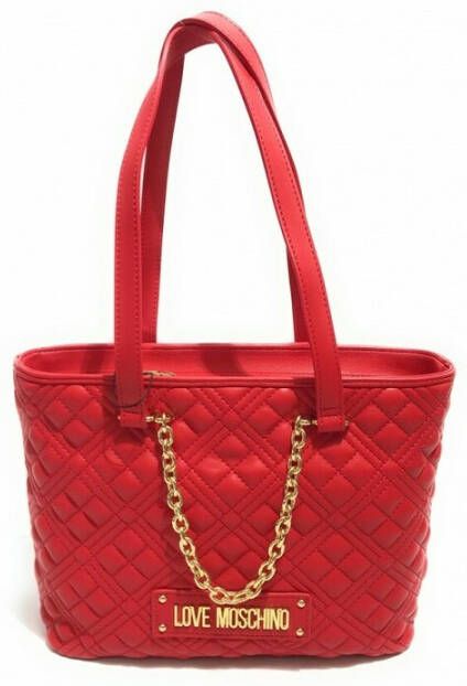 Moschino Rode gewatteerde Love shopping tas van eco-leer Rood Dames