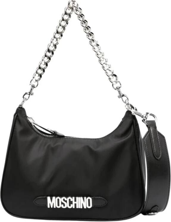 Moschino Schoudertas met logo Black Dames