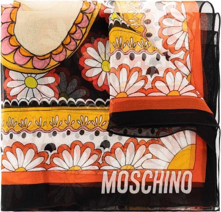 Moschino Silkeagtigt tørklæde Oranje Heren