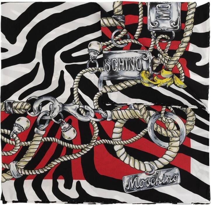 Moschino Silkeagtigt tørklæde White Dames