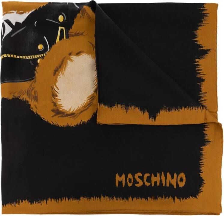 Moschino Silkeagtigt tørklæde Zwart Dames