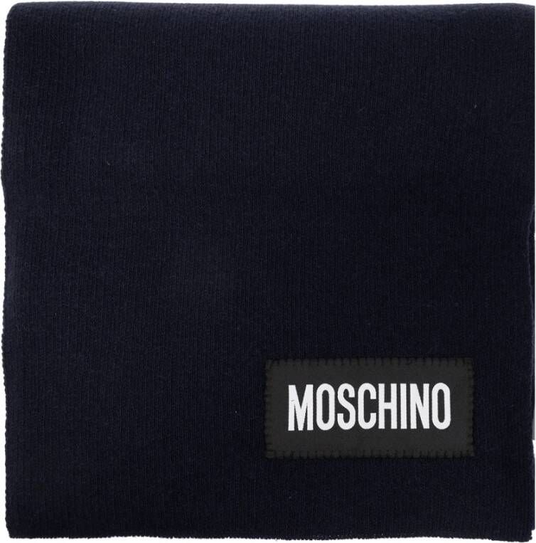 Moschino Sjaal met logo Blauw Dames