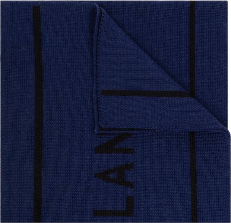 Moschino Sjaal met logo Blauw Unisex