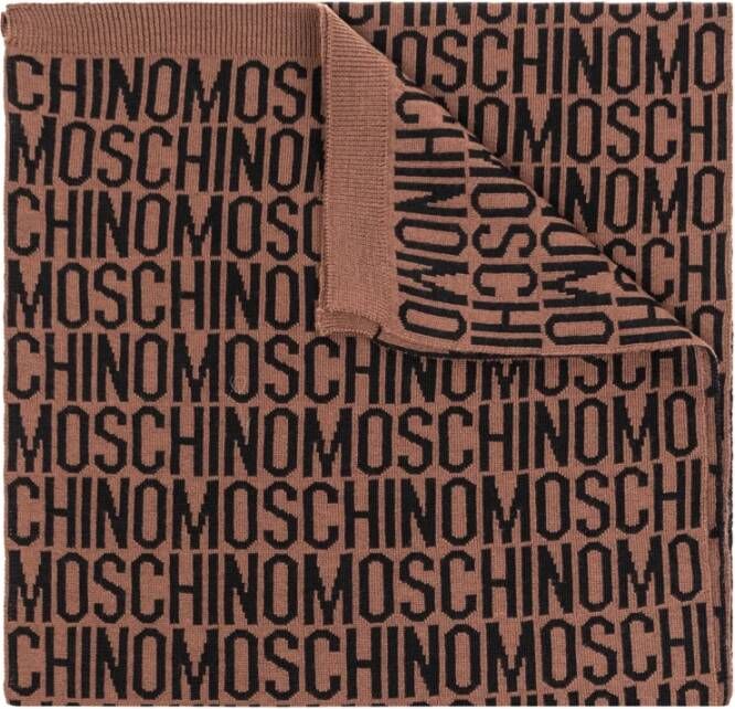 Moschino Sjaal met logo Bruin Dames
