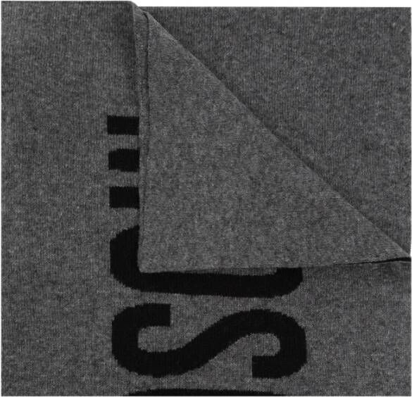 Moschino Donkergrijs Logo Sjaal Grijs Heren