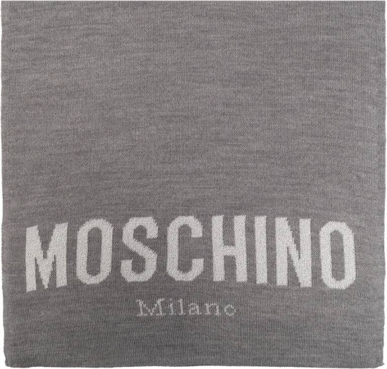 Moschino Sjaal met logo Grijs Unisex