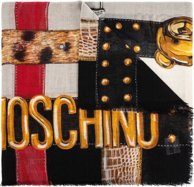 Moschino Sjaal met logo Meerkleurig Unisex