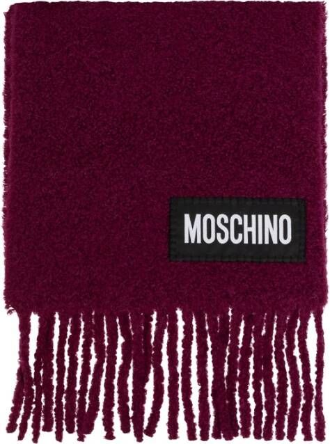 Moschino Sjaal met logo Purple Unisex