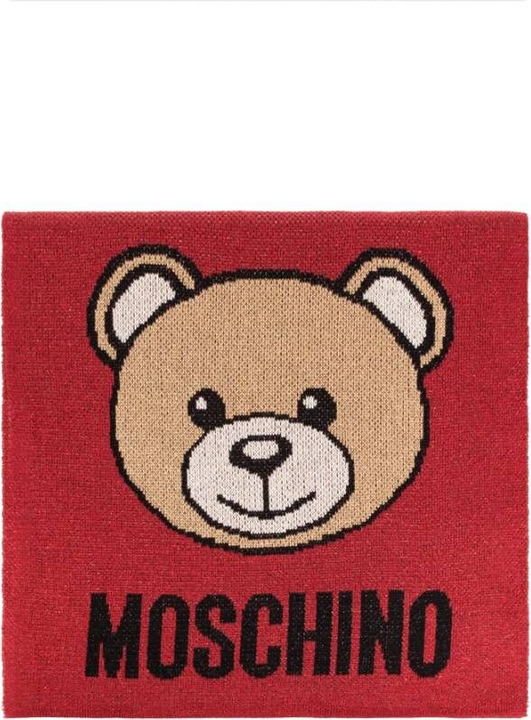 Moschino Sjaal met logo Rood Dames
