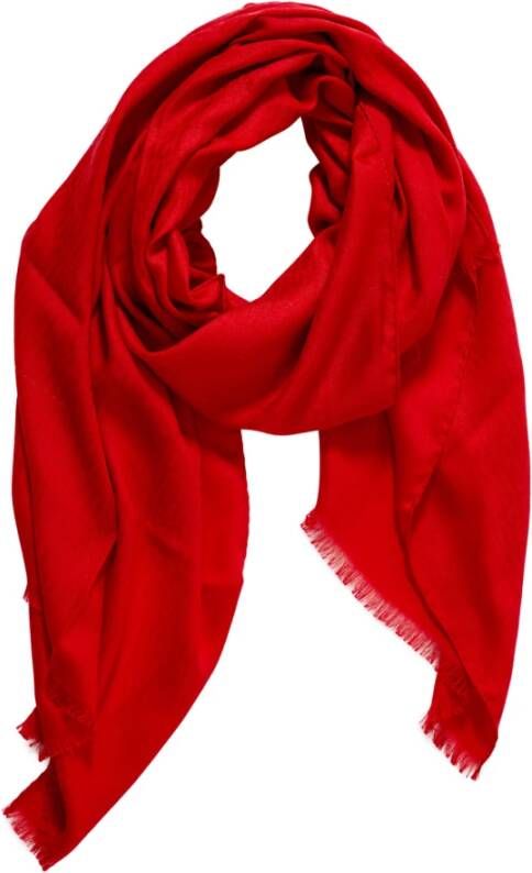 Moschino Effen Logo Sjaal 70x190 cm Red Dames