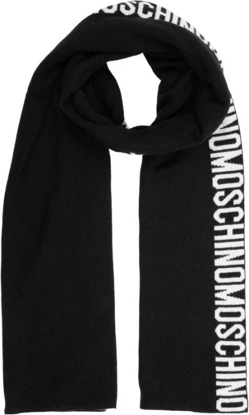Moschino Luxe Wollen Sjaal Black Dames