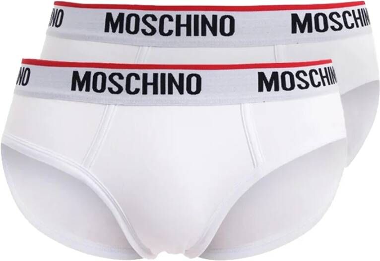 Moschino Set van twee Logo Briefs voor Heren White Heren