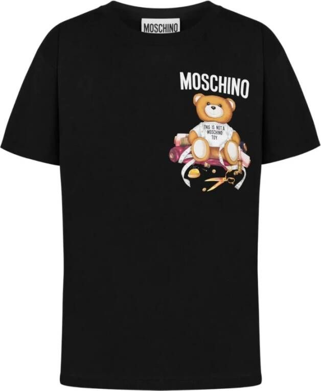 Moschino Stijlvolle Zwarte T-shirt en Polo voor Vrouwen Zwart Dames