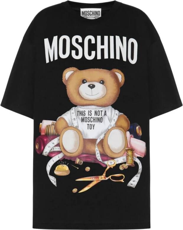 Moschino Zwart T-shirt met Teddy Bear Print voor Vrouwen Zwart Dames