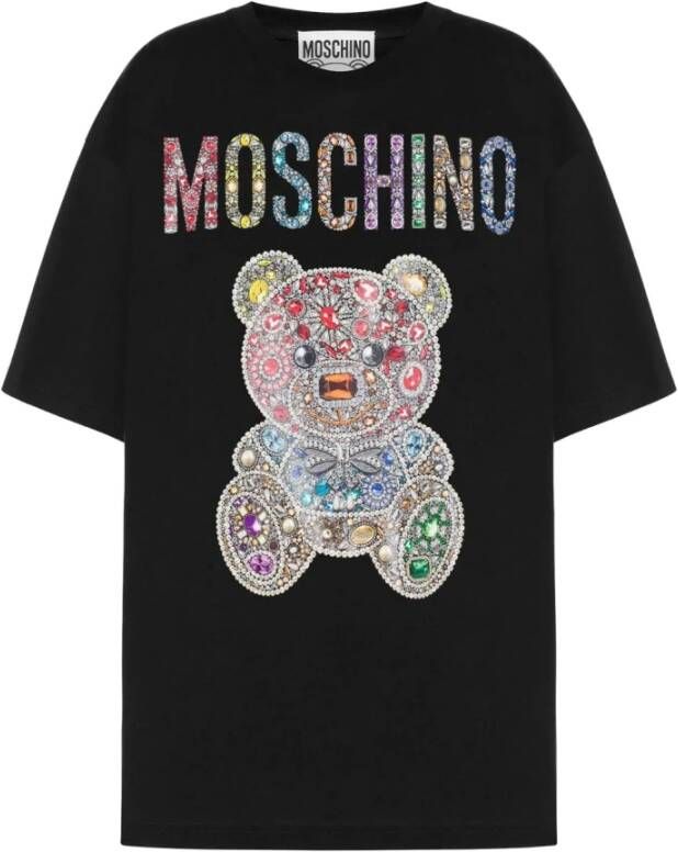 Moschino Stijlvolle Zwarte T-shirt en Polo voor Vrouwen Zwart Dames