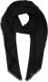 Moschino Luxe Logo Patroon Wol en Zijde Winter Sjaal Black Dames - Thumbnail 1