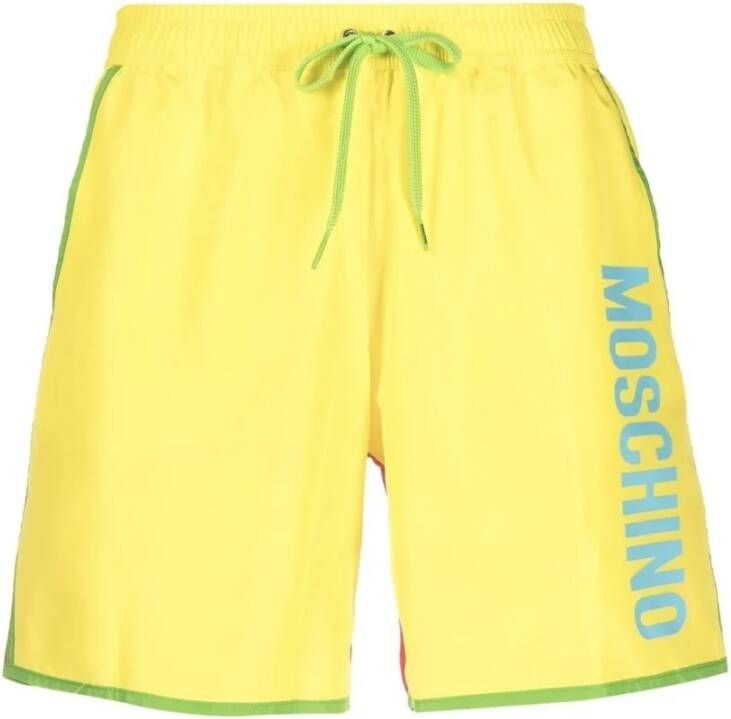 Moschino Opvallende Zwembroek voor op het Strand Yellow Heren