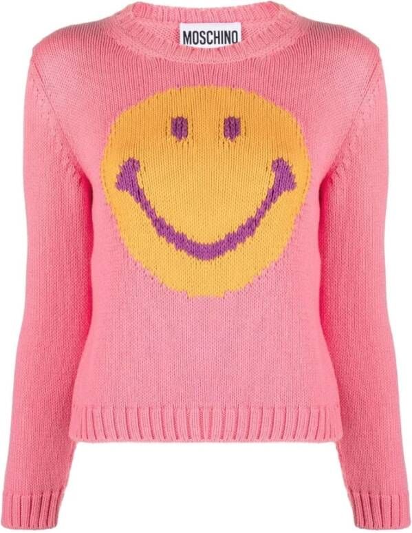 Moschino Strik med rund hals Roze Dames