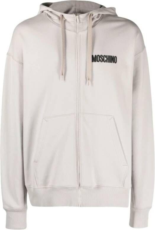 Moschino Teddy Bear Zip-Through Sweatshirt Gray Heren