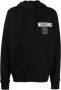 Moschino Logo-bedrukte katoenen hoodie met rits Black Heren - Thumbnail 1