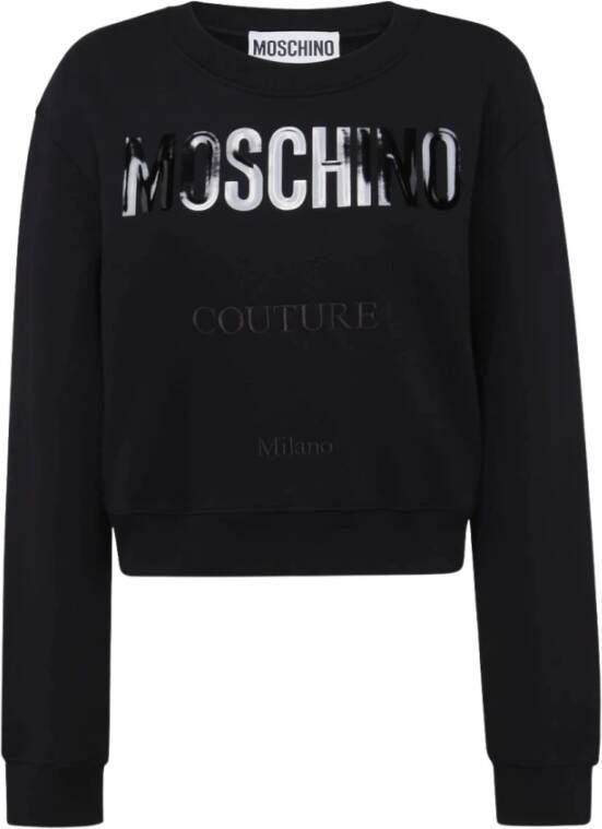Moschino Sweatshirt met logo Black Dames