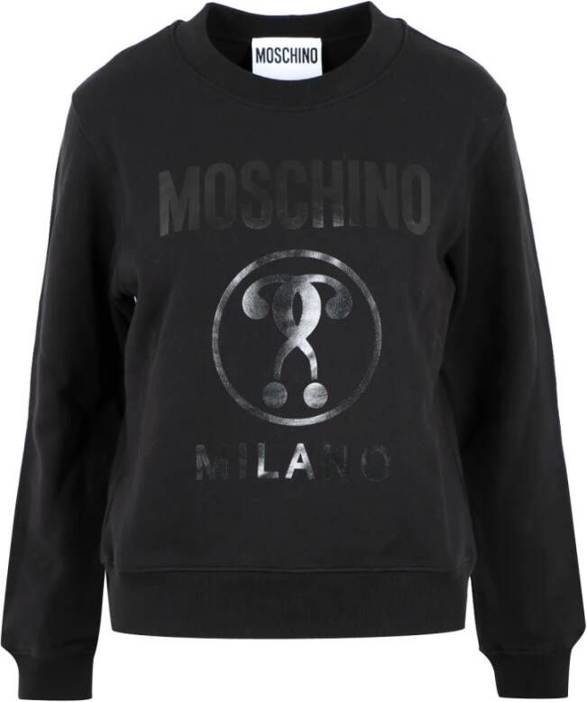 Moschino Zwart Katoenen Crew-neck Sweatshirt Black Dames