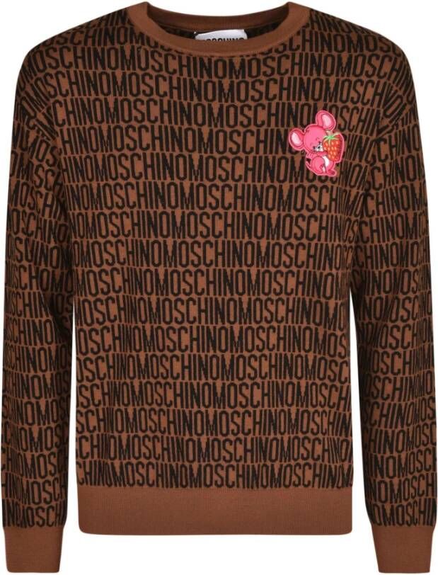 Moschino 1096 Sweaters Brown Heren