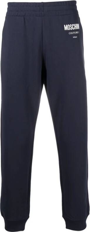 Moschino Marineblauwe Logo Print Sweatpants Blue Heren