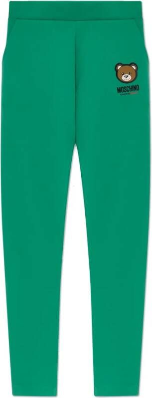 Moschino Sweatpants met logo Groen Dames