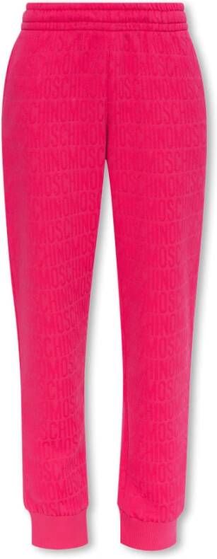 Moschino Sweatpants met logo Roze Dames