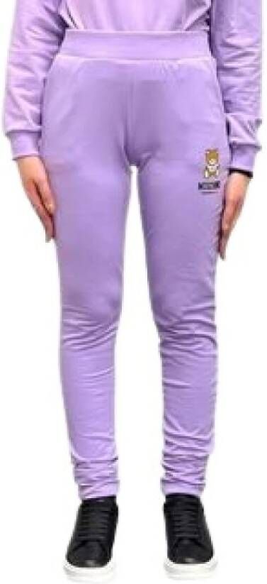 Moschino Paarse Signature J Sweatpants Purple Dames
