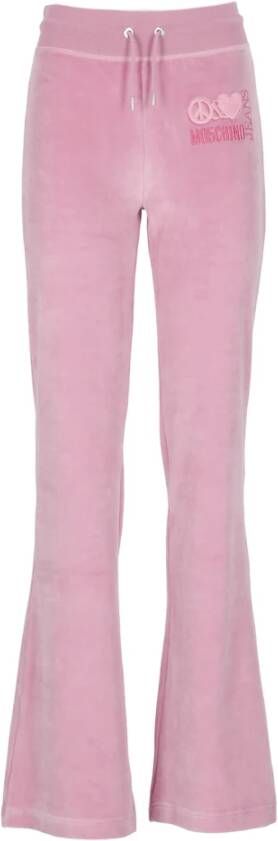 Moschino Chenille Jogger Broek Pink Dames